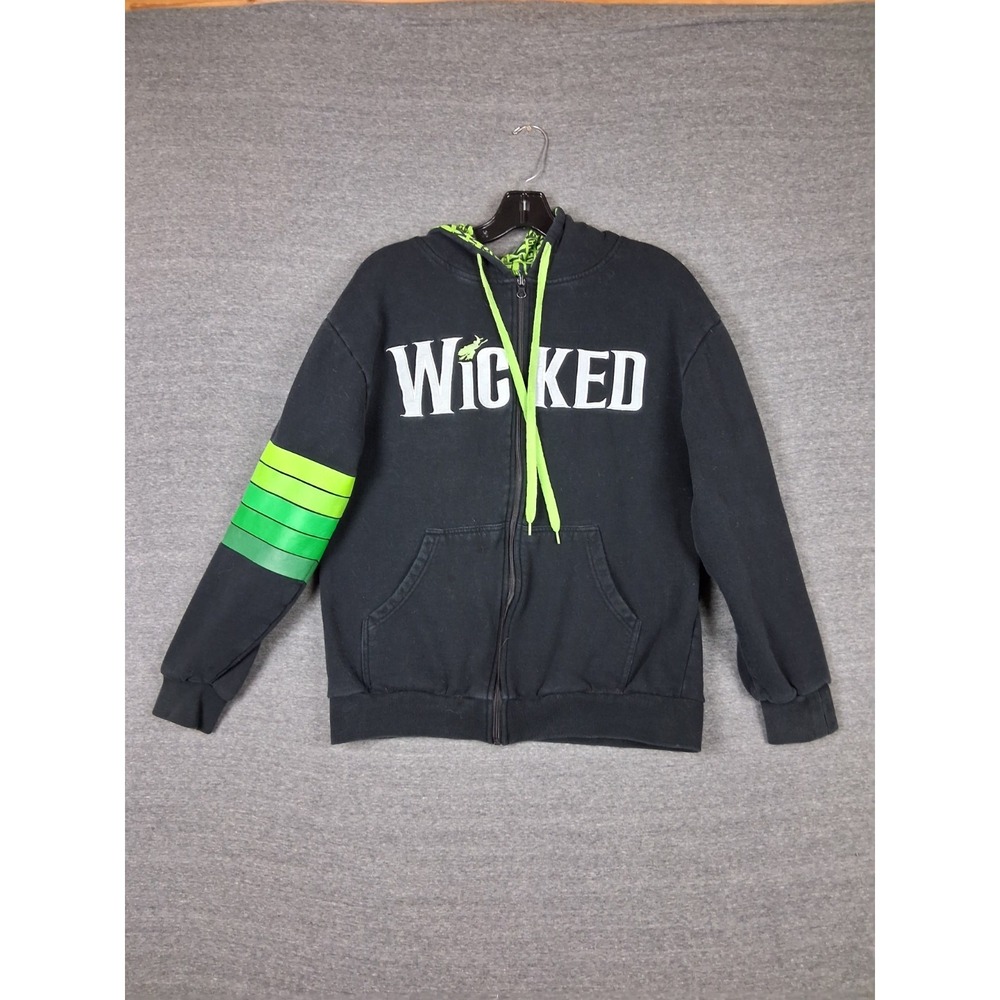 Wicked Musical Adult Jacket M Black Green Full Zip Hoodie Embroidered Souvenier